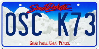 SD license plate 0SCK73