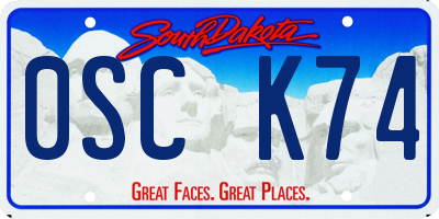 SD license plate 0SCK74