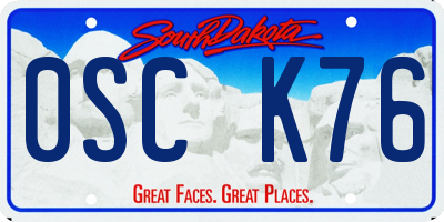 SD license plate 0SCK76