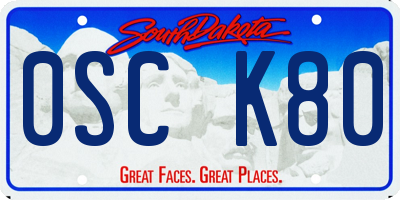 SD license plate 0SCK80