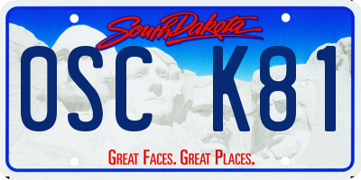 SD license plate 0SCK81