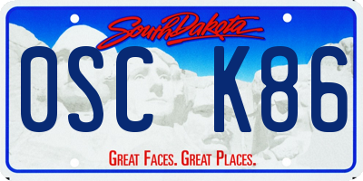 SD license plate 0SCK86