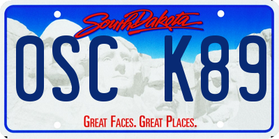 SD license plate 0SCK89