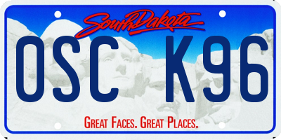 SD license plate 0SCK96
