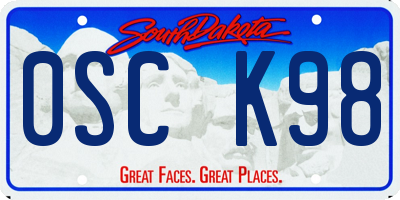SD license plate 0SCK98