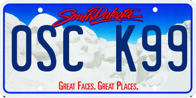 SD license plate 0SCK99