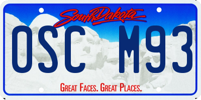 SD license plate 0SCM93
