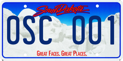 SD license plate 0SCO01