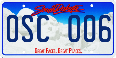SD license plate 0SCO06