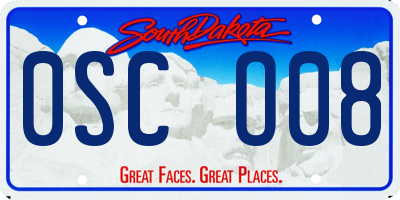 SD license plate 0SCO08