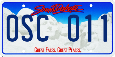 SD license plate 0SCO11