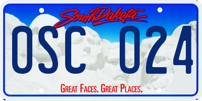SD license plate 0SCO24