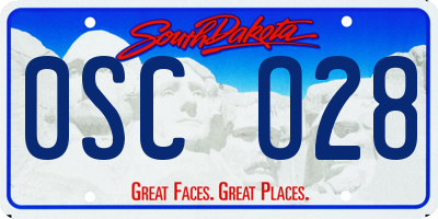 SD license plate 0SCO28