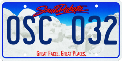 SD license plate 0SCO32