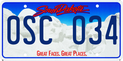 SD license plate 0SCO34