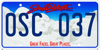 SD license plate 0SCO37