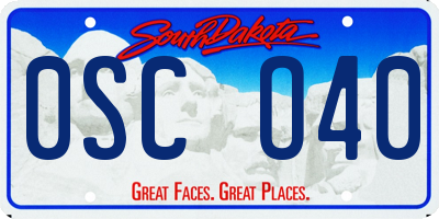 SD license plate 0SCO40