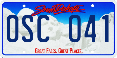 SD license plate 0SCO41