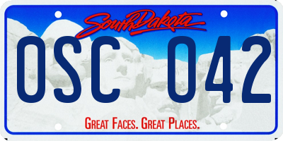 SD license plate 0SCO42