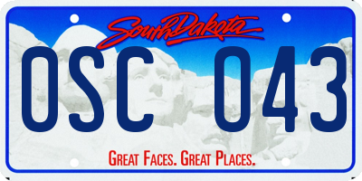 SD license plate 0SCO43