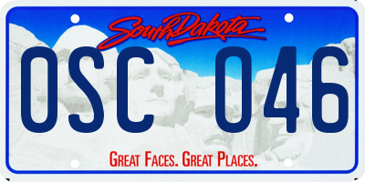 SD license plate 0SCO46