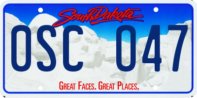 SD license plate 0SCO47