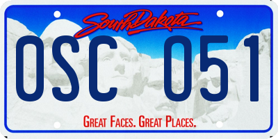 SD license plate 0SCO51