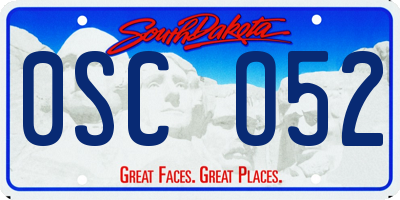 SD license plate 0SCO52