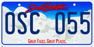 SD license plate 0SCO55