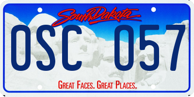 SD license plate 0SCO57