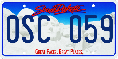 SD license plate 0SCO59