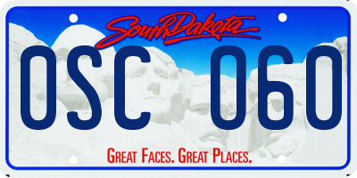 SD license plate 0SCO60