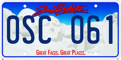 SD license plate 0SCO61