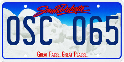 SD license plate 0SCO65