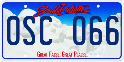 SD license plate 0SCO66