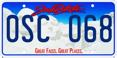 SD license plate 0SCO68