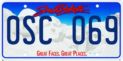 SD license plate 0SCO69