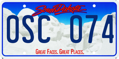 SD license plate 0SCO74