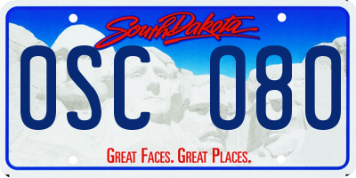 SD license plate 0SCO80