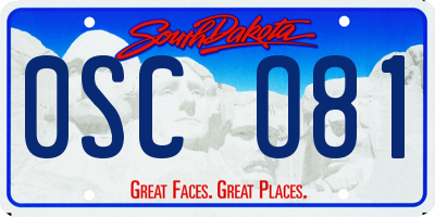 SD license plate 0SCO81