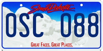 SD license plate 0SCO88