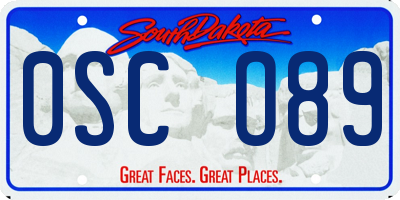 SD license plate 0SCO89