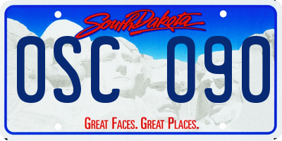SD license plate 0SCO90