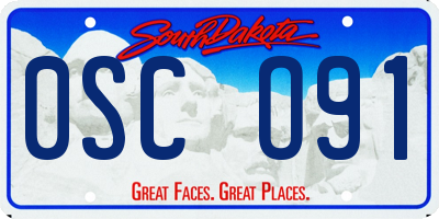 SD license plate 0SCO91