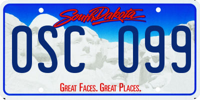 SD license plate 0SCO99