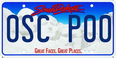 SD license plate 0SCP00
