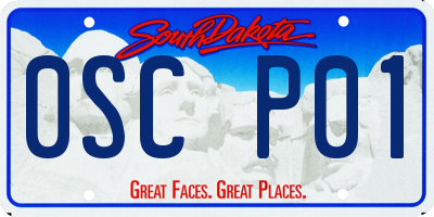 SD license plate 0SCP01