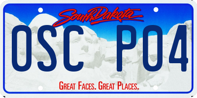 SD license plate 0SCP04