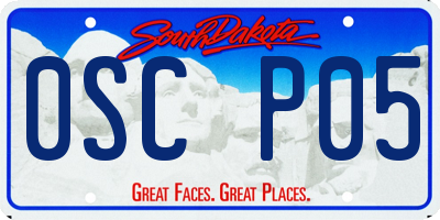 SD license plate 0SCP05