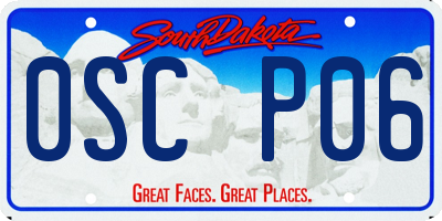 SD license plate 0SCP06